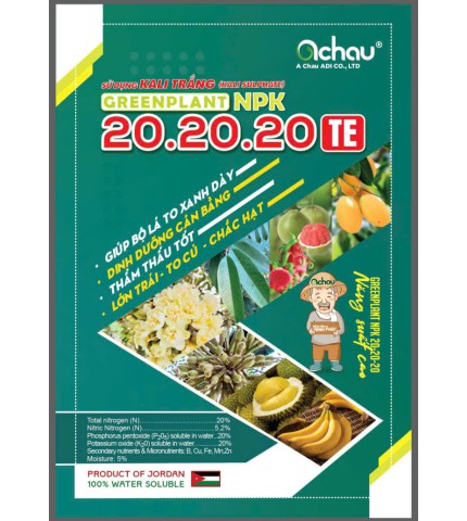 Phân bón NPK 20.20.20+TE - Kali trắng - gói 500gr